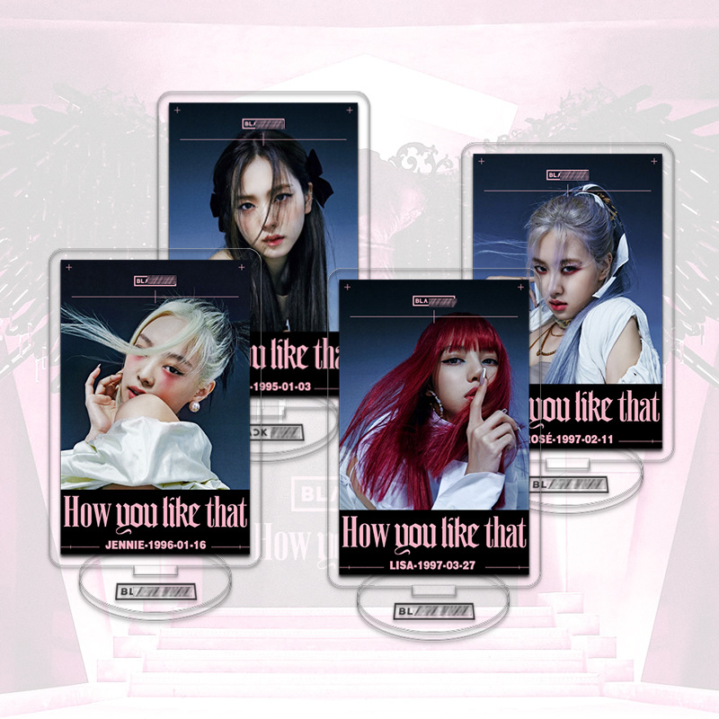Горячая Распродажа BL персональная JISOO LISA ROSE JENNIE прозрачная акриловая Двусторонняя подставка