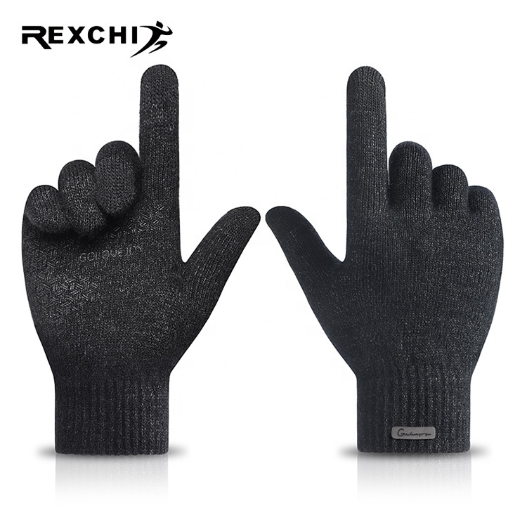 REXCHI DZ120 Новое поступление корейские мужские вязаные зимние теплые велосипедные дешевые рекламные сенсорные мужские шерстяные перчатки