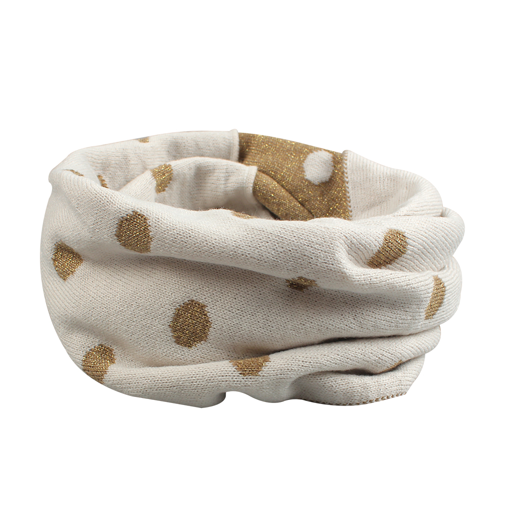 Children Cute Polka Winter Warm Scarves Boys Acrylic Scarf Round Girls Knitted Neck Warmer for Kids Unisex