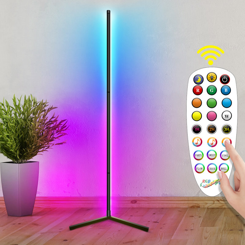 2021 новая RGB угловая Светодиодная лампа, современная напольная лампа с дистанционным управлением, музыкальные напольные лампы для гостиной, спальни