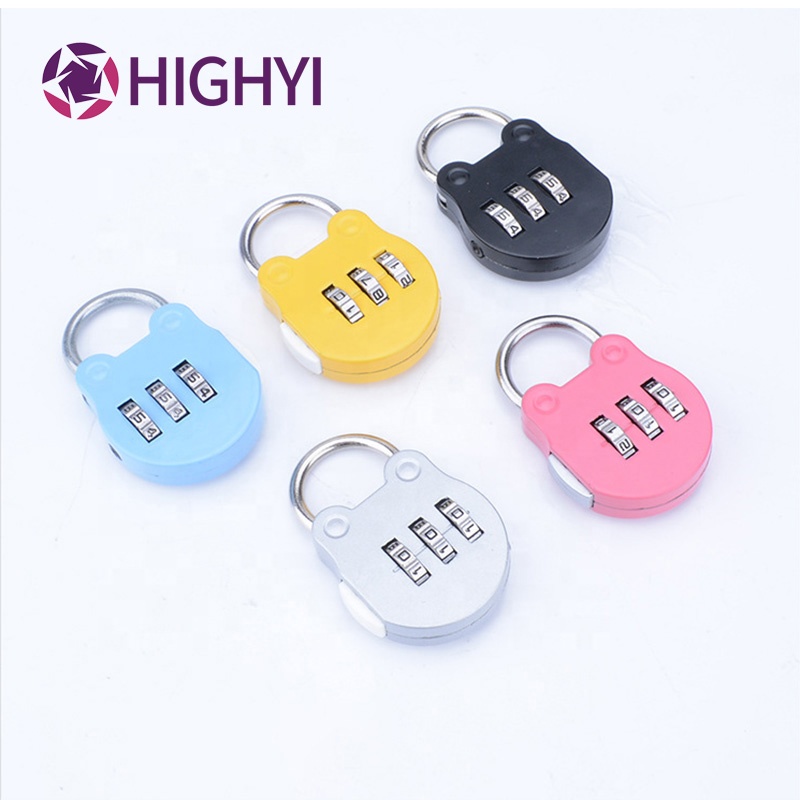 HIGHYI mini cartoon password small padlock padlock for security bag anti-theft padlock combination