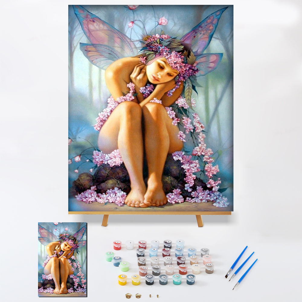Drop Shipping Cartoon Diy Oil Paint By Number Canvas Painting By Numbers Kids