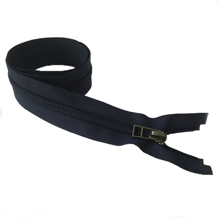 Factory Direct Sale 5# Long Chain Open-End Zip With Antique silver Puller Nylon Zippers
