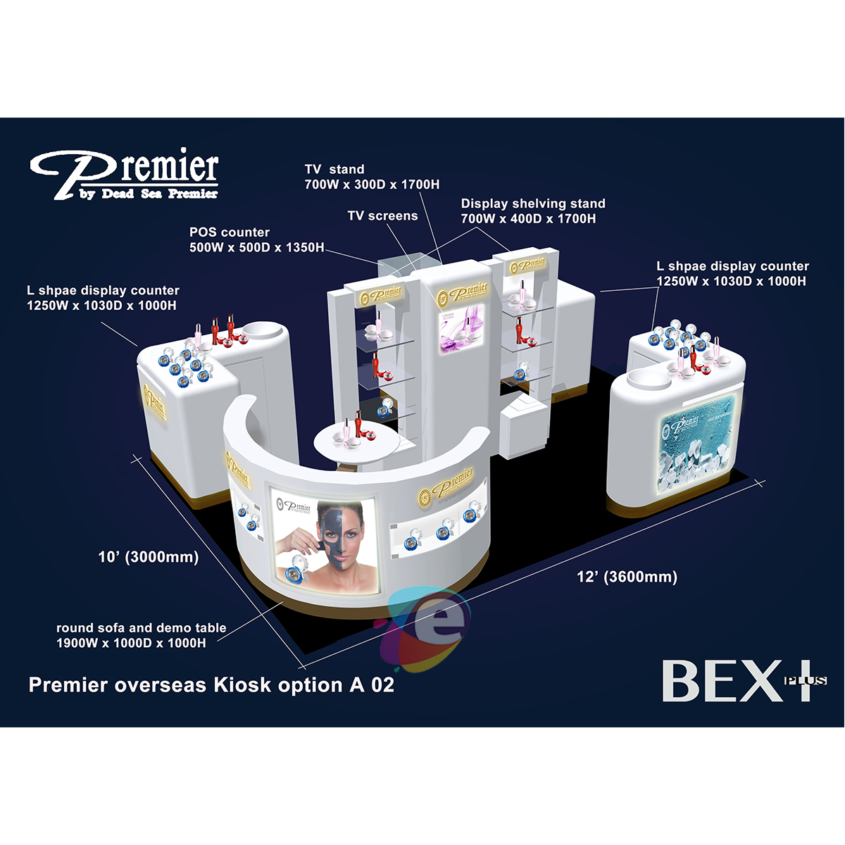 Lippie Showcase lippie Kiosk cosmetic store fragrance stand maquillage work station with scent maquillage scent Design