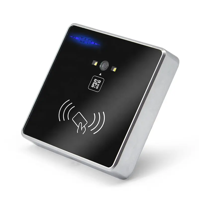 2D Wall Fix-mounted NFC QR Code Barcode Scanner Door Access Control 13.56MHz RFID Reader