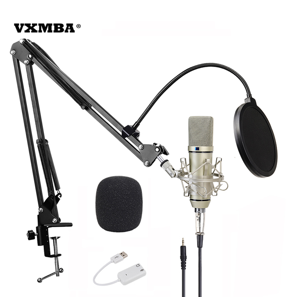 Vxmba вещания Новый Подкаст оборудование Студийный микрофон для записи U87 конденсаторный микрофон с USB компьютера костюм