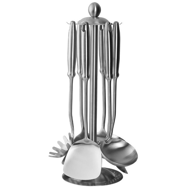 Amazon 304 Stainless Steel Kitchen Utensil Set 7 PCS Cooking Utensils Kitchen Gadgets Cookware Set Best Gift Kitchen Tool Set