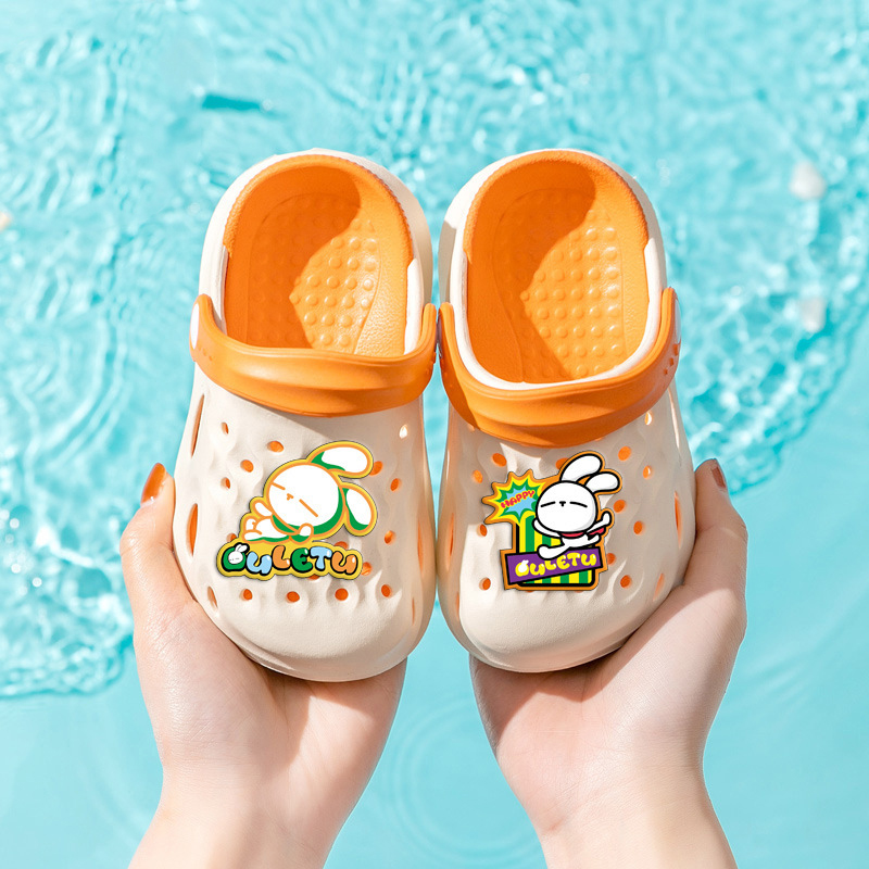 Summer Beach Shoes Light Weight Soft Bottom Rabbit Slippers Hollow Breathable Outdoor Sandals