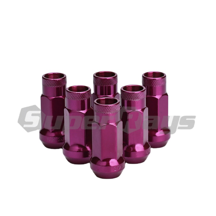 N055 фиолетовое Коническое сиденье MUTEKI 17 мм шестигранное m12x1, 5/m12x1, 25 Комплекты колесных гоночных гаек в блистерной упаковке