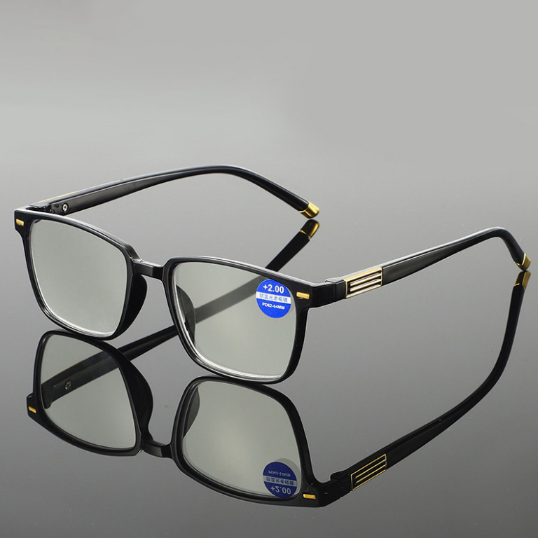 Wholesale OEM Unisex Square Frame Reading Glasses with Blue Light Blocking Lenses Presbyopia Black PC Reader for All Ages
