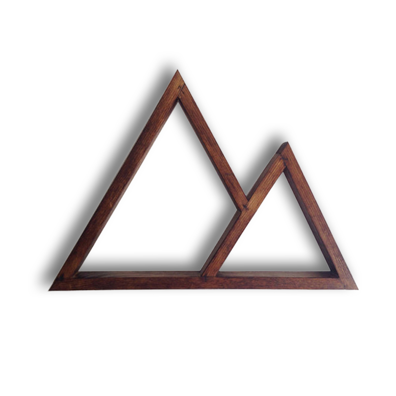 Rustic Triangle Wooden Wall Decoration Floating Shelf
