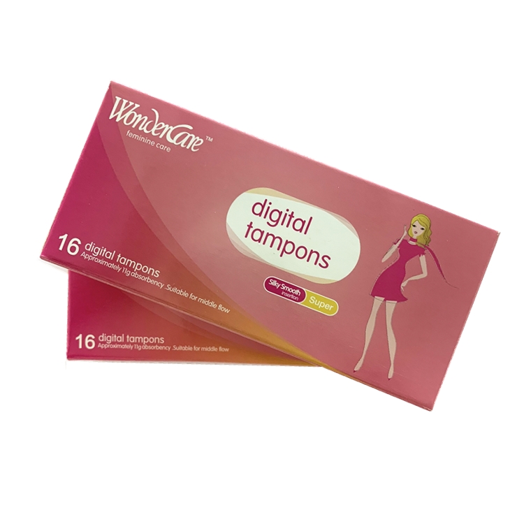 Бренд Wondercare, высококачественный аппликатор из органического хлопка, санитарный тампон, супер размер