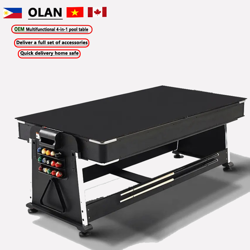 Cheap Price 4 in 1 Multi Game Billiard Table Set Indoor Sports 7ft with Pool / PingPong / Air Hockey / Dining Top Combo
