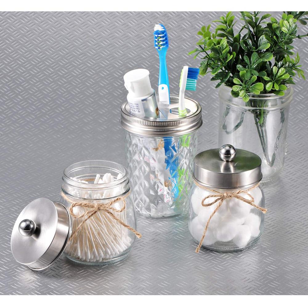 8oz Mason Jar для Qtips/ватные тампоны/раунды/аксессуары для волос