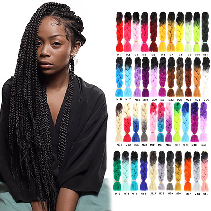 Super supplier Expression 165g 24 41 82 Inches high quality ombre super soft jumbo braid synthetic braiding hair extensions