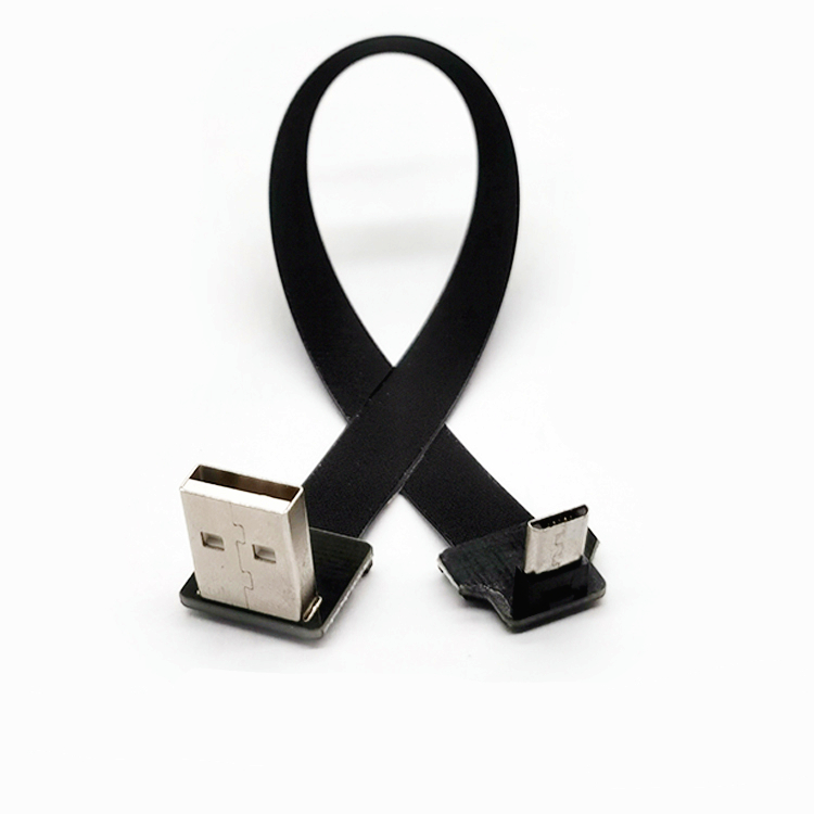 Кабель USB 3,1 типа c FPV плоский тонкий ленточный кабель FPC ffc от типа A до типа C под прямым углом 90 градусов