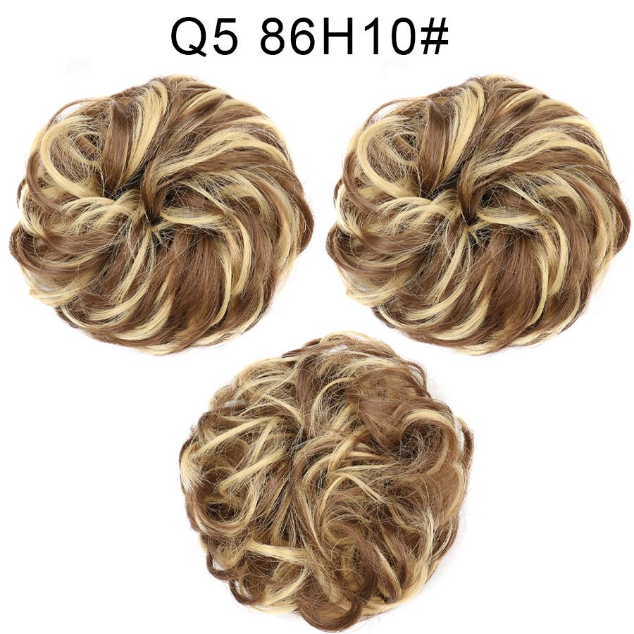 Wholesale Real Curly Messy Bun Synthetic Hair Chignon Scrunchie Hair Extension Donut Bun Ponytail Hairpiece feels real hairs