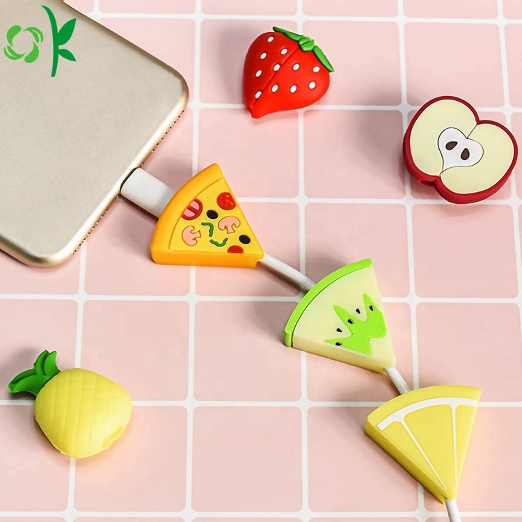OKSILICONE протектор кабеля с изображением морщин фруктов для USB-зарядки и передачи данных, аксессуар для телефона, защитный силиконовый кабель для зарядного устройства