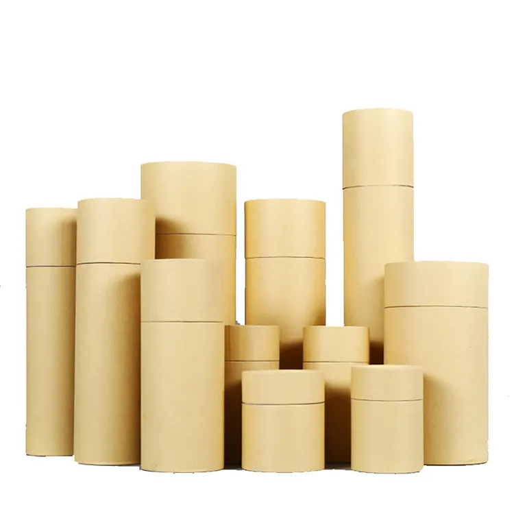 Customize Food Grade Biodegradable Round Cylinder Kraft Cardboard Paper Tube Packaging Cans