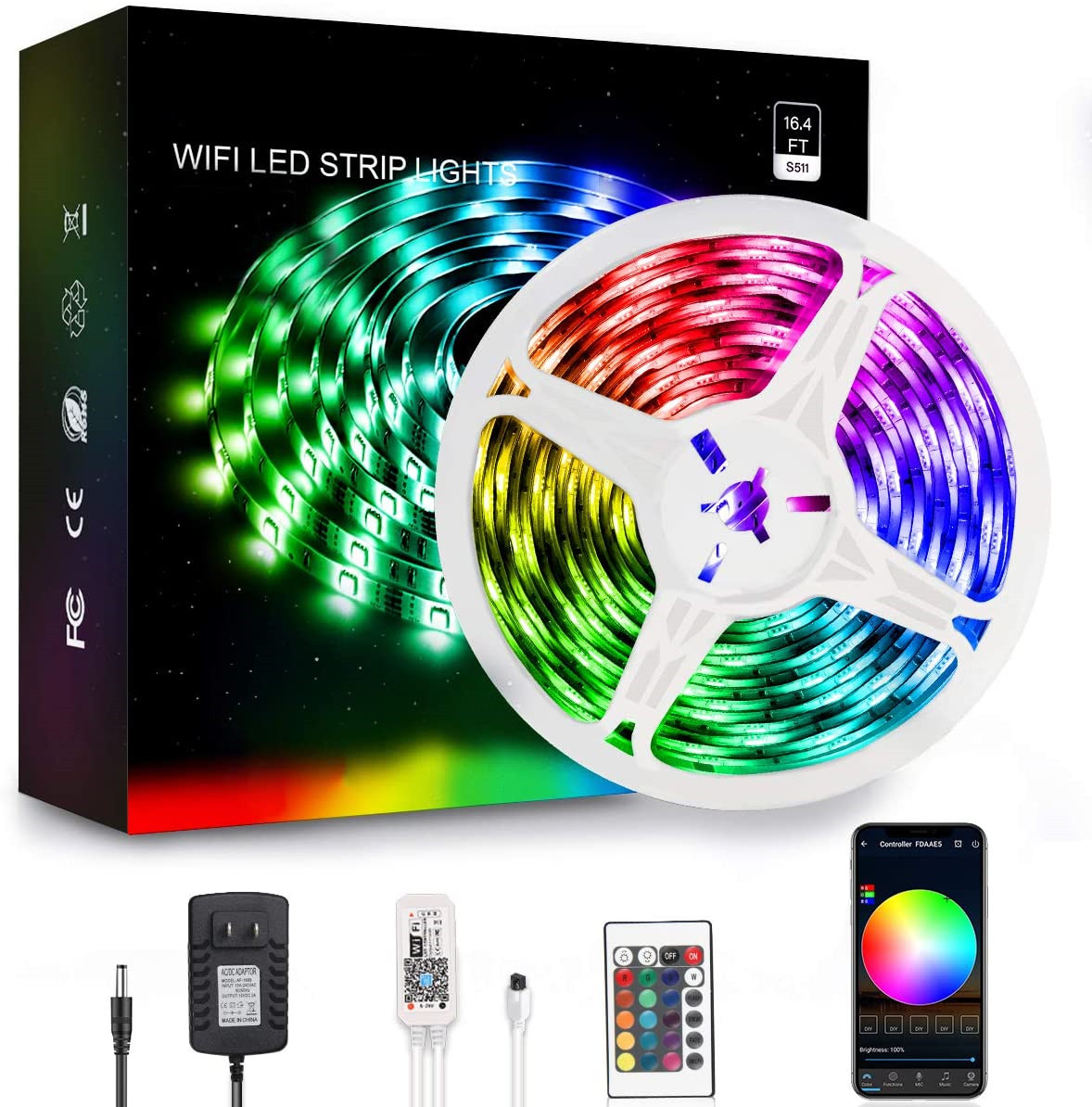 Alexa Google Home 5050 IP65 гибкий RGB ТВ ПОДСВЕТКА комплект водонепроницаемых светодиодных лент с 24 клавишами ИК пульт дистанционного управления