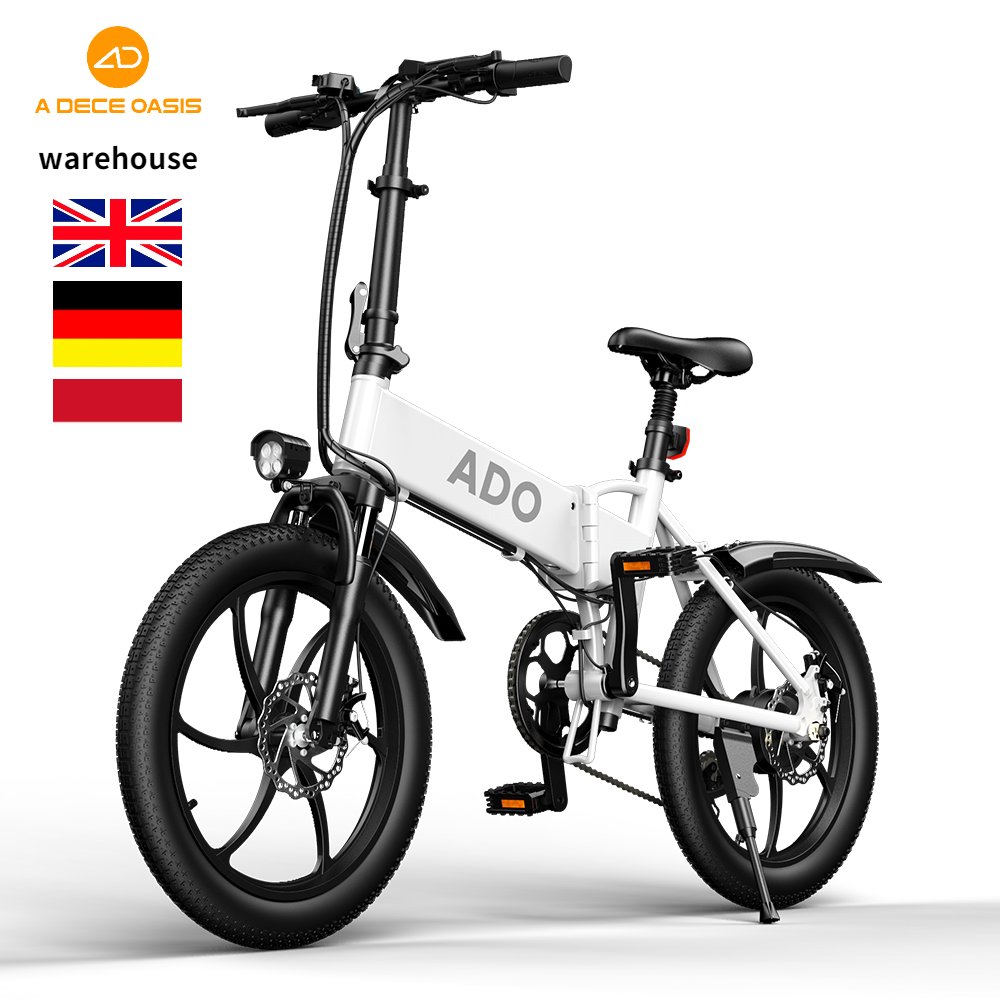 Distribution ADO A20 Electronic Bike Green Travelling Mountain sur on Road Folding City ebike Exercise Electric Dirt Bicycle