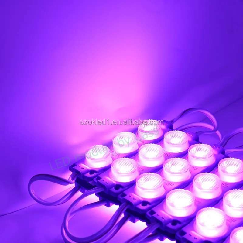 Светодиодный инжекционный модуль, фиолетовый, водонепроницаемый, ip65, 3 светодиода, signsmd 3030, 12 в, 24 в, корея, вывеска, подсветка, наружный LST светодиодный модуль 3 вт