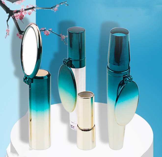 New lip glaze tube with mirror packaging material manufacturer customized with makeup mirror mascara empty tube lipstick tube