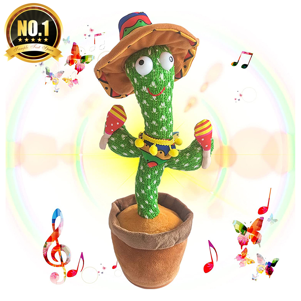 Factory hot selling electric Singing Dancing Saxophone Cactus Toys recording plush toy Singing dancing cactus
