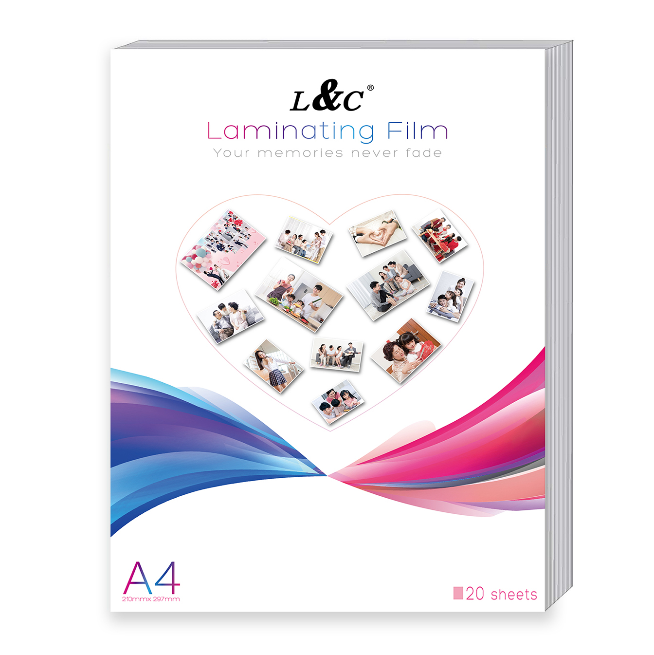 L & C оптовая продажа сияющая А4 бумага Размер ПЭТ ламинирующая пленка