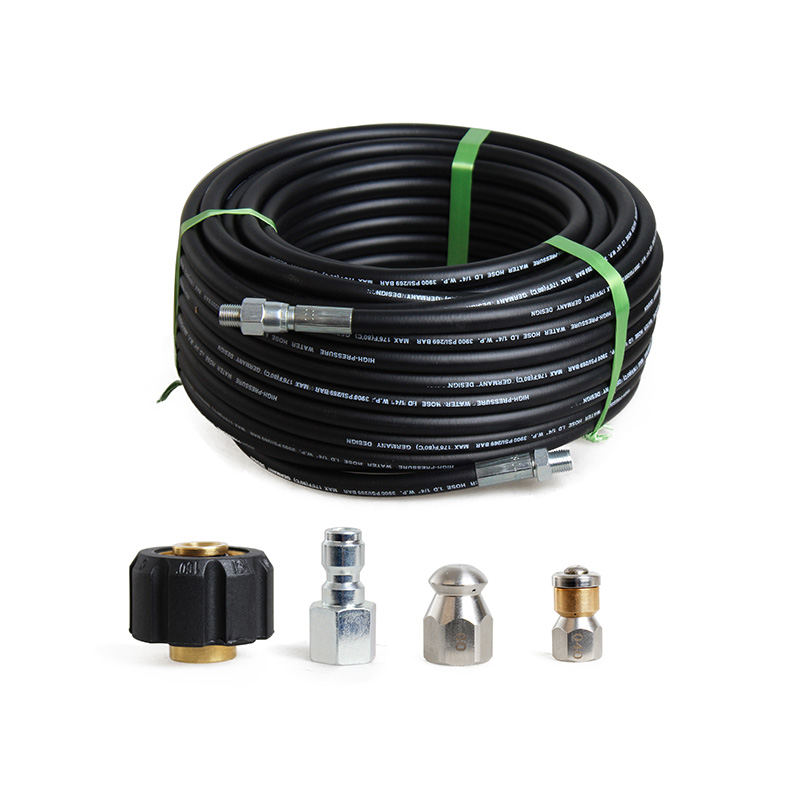 1/4 дюйма NPT 5800PSI 100 футов канализационный струйный шланг для мойки под давлением для кнопки носика вращающаяся канализационная насадка отверстие 4,0