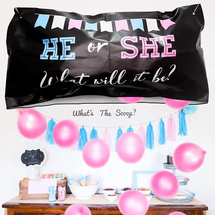 Nicro New Product He Or She Baby Shower Gender Reveal Balloon Drop Bag