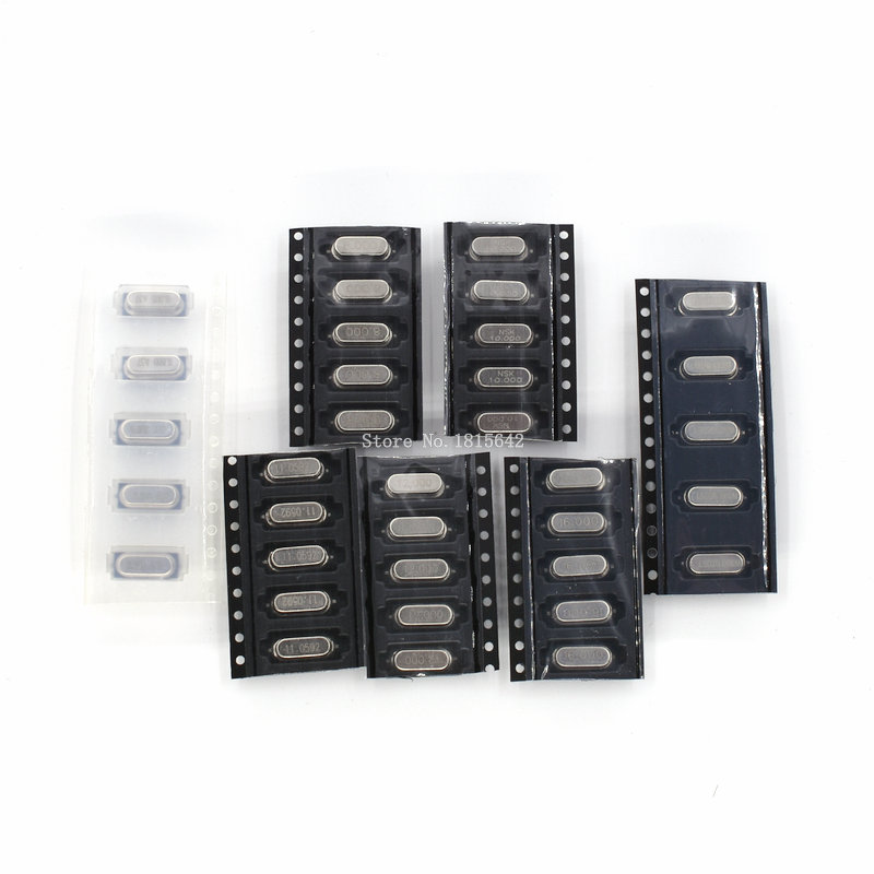 Кристаллы SMD 35 шт./лот, 6 МГц, 8 МГц, 10 МГц, 12 МГц, 16 МГц, 20 МГц, 11,0592 МГц, 49SMD, комплект кварцевых генераторов по 5 шт.
