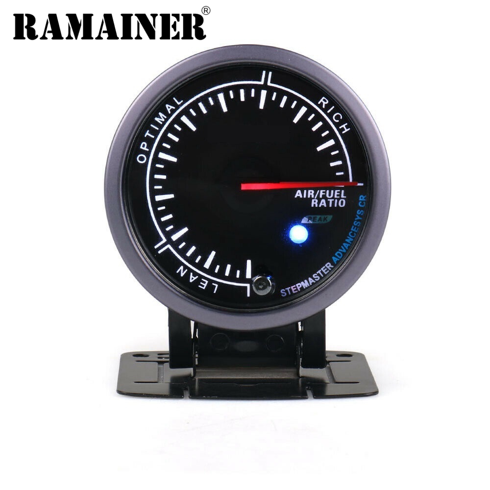 Ramainer 2,5 ''60 мм янтарно-белый светодиодный электронный Автомобильный датчик коэффициента топлива воздуха Комплект черного цвета 12 В AFR метр