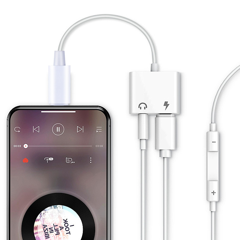 2 в 1 адаптер для наушников Apple наушники Aux конвертер 3,5 мм адаптер для разъема стерео аудио кабель для iPhone адаптер