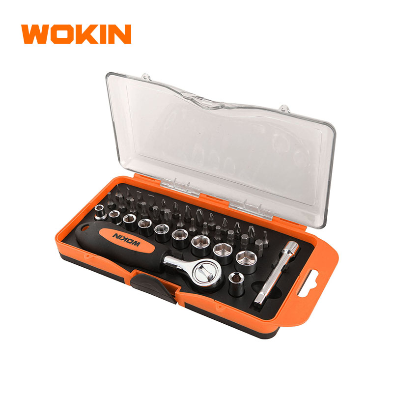 WOKIN 206638 38pcs Small Ratchet Spanner Bit Socket Set