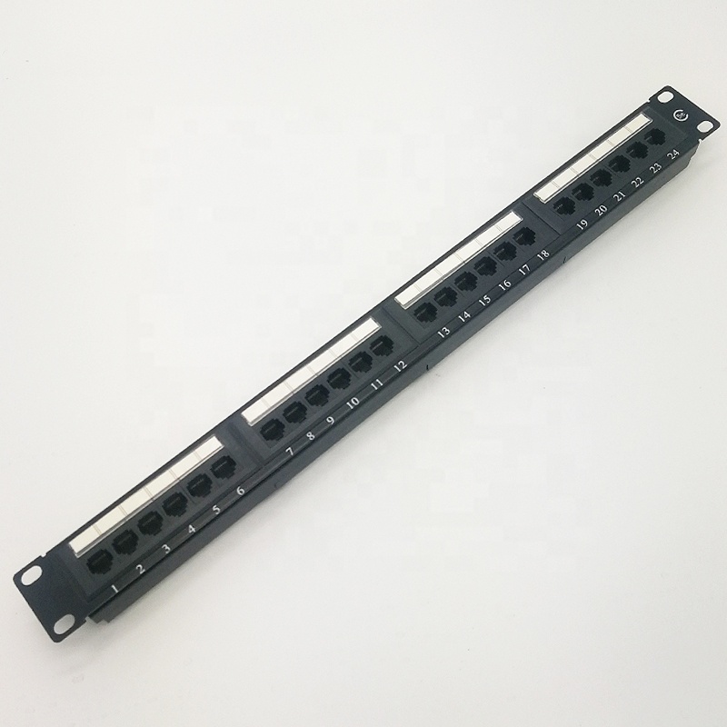 Оптовая продажа UL Listed 24-портовый Cat6 RJ45 мини патч-панель для сетевого шкафа для одежды крепление 19 дюймов RJ45 коммутационная панель