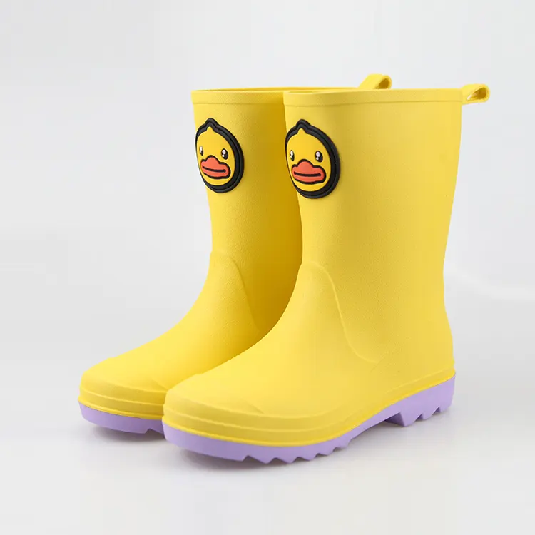 Unisex Kids Colorful Slip-on Waterproof Non-Slip Lightweight Outdoor Cartoon Print Rain Boots