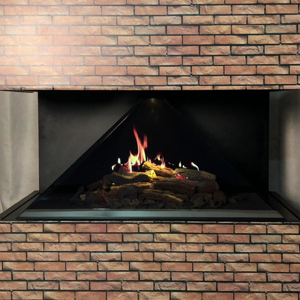 NEW 42 inch indoor 3 sided 3D electric fireplace with realistic 3D virtual fire CE, ROHS, FCC proved fireplace