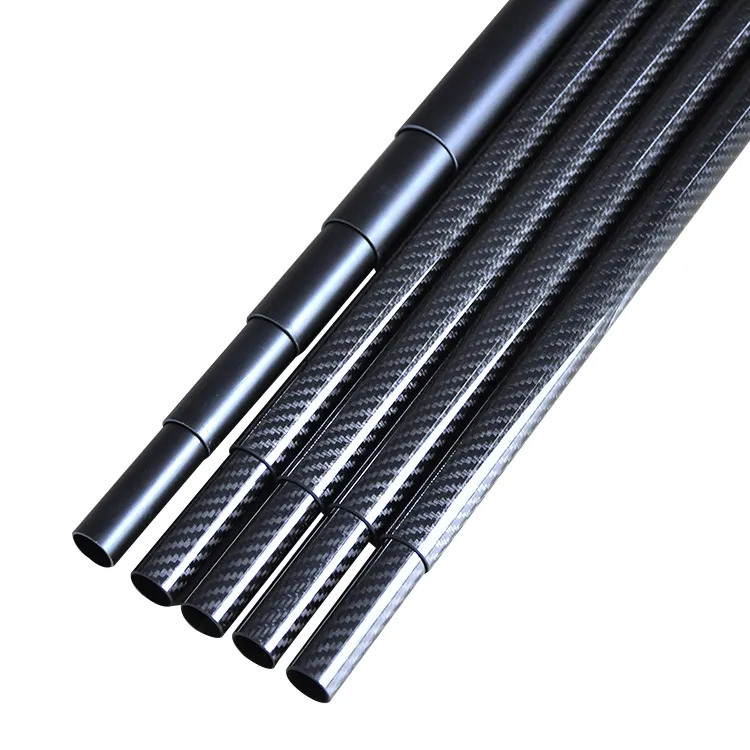 Anti-rust 3m 4m 5m 6m carbon fiber telescopic pole for swimming pool pole