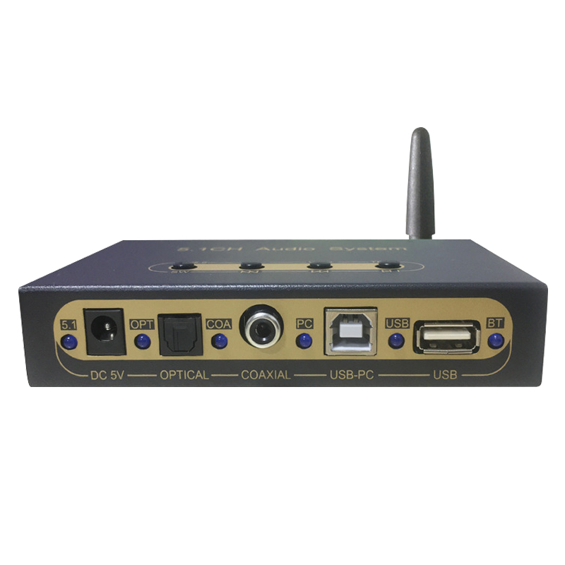 Цифровой объемный 5,1 CH DAC аудио декодер Стерео U диск Bluetooth 5,0 приемник оптический коаксиальный PC-USB