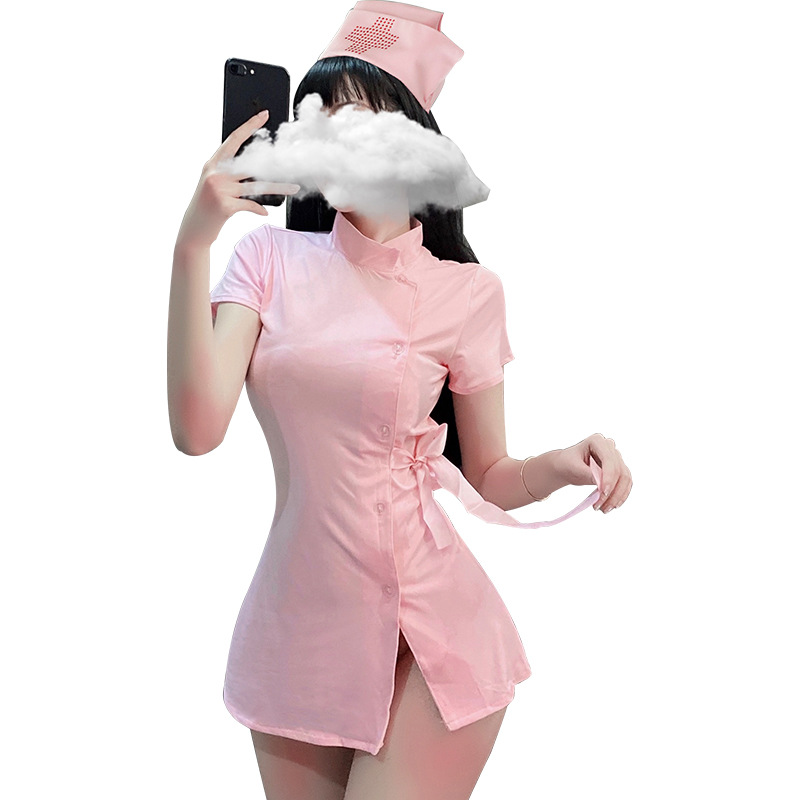 Lenceria Cosplay Eve'S Night Eroticwomen Sexy Nurse Suits 2 Sets Dress Hat Sexy Lingerie Women Underwear
