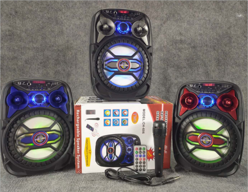 New TWS Speaker LED portable Column Trolley speaker with Microphone Wireless Outdoor Karaoke speaker
