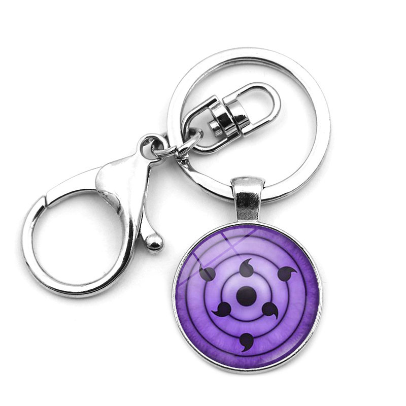 Uchiha Clan Rinnegan Eye Anime Keychain Metal Lobster Buckle Jewelry Charms Sharingan Eye Car Key Holder Key Rings Key Chain