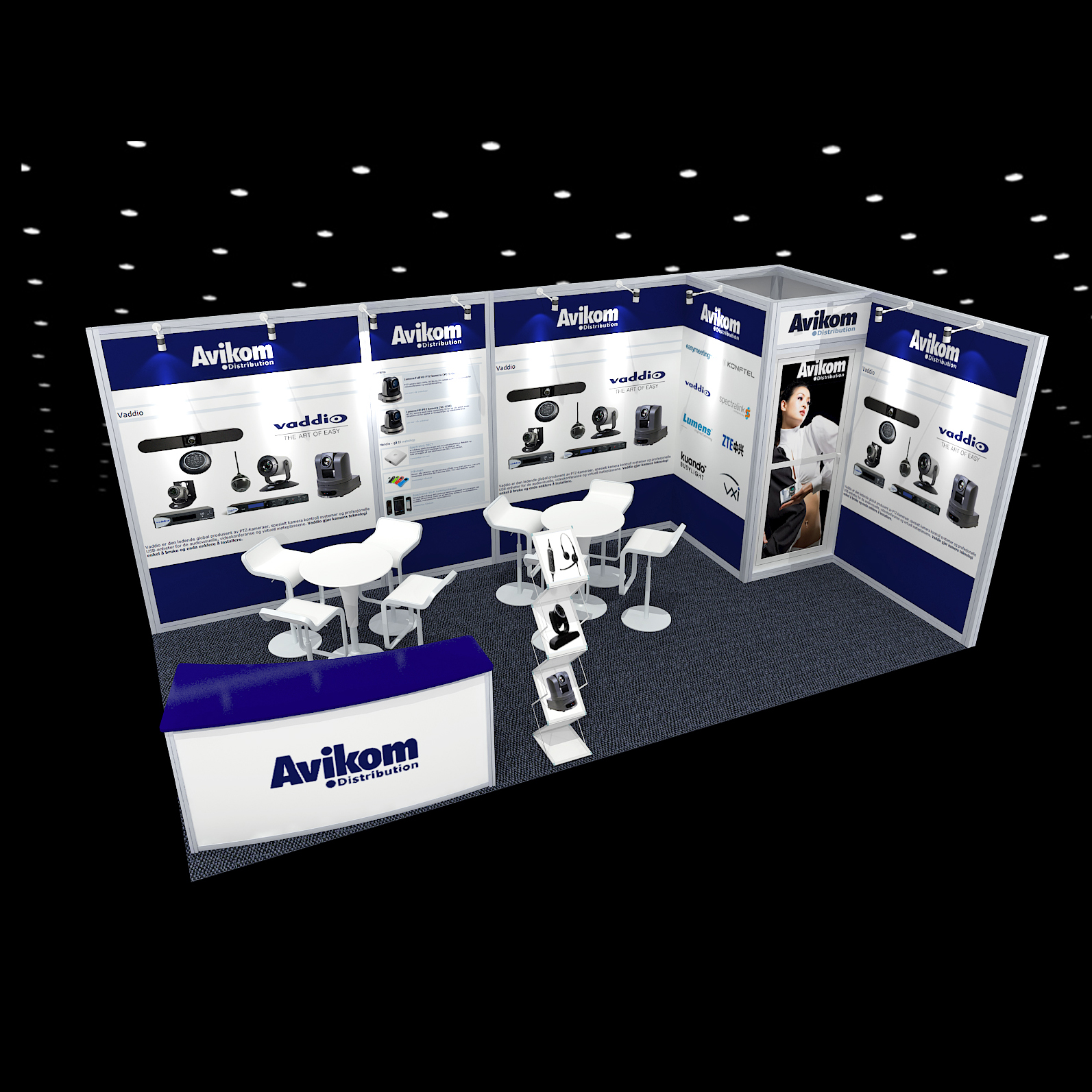 3x6 or 10x20 Trade Show Exhibition Stand With Storage Room