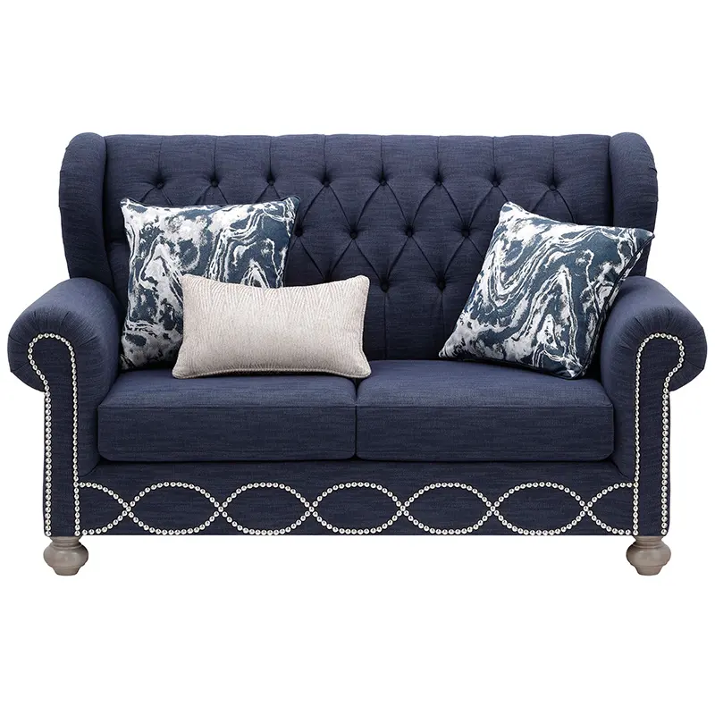 Luxury Living Room Sofa Set Light Blue Leather Sofa Modern Design 1 2 3 Seater Arm Chair Sofa