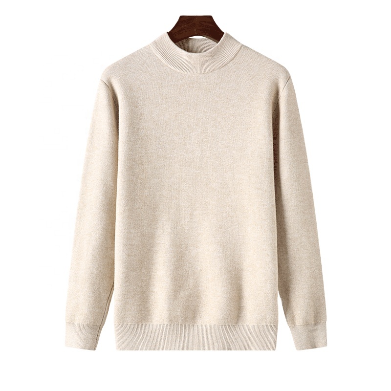 Wholesale High Quality Casual Solid Color Bottoming Pullover Shirt Turtle Neck Long Sleeve Cashmere Knit Sweater for Men