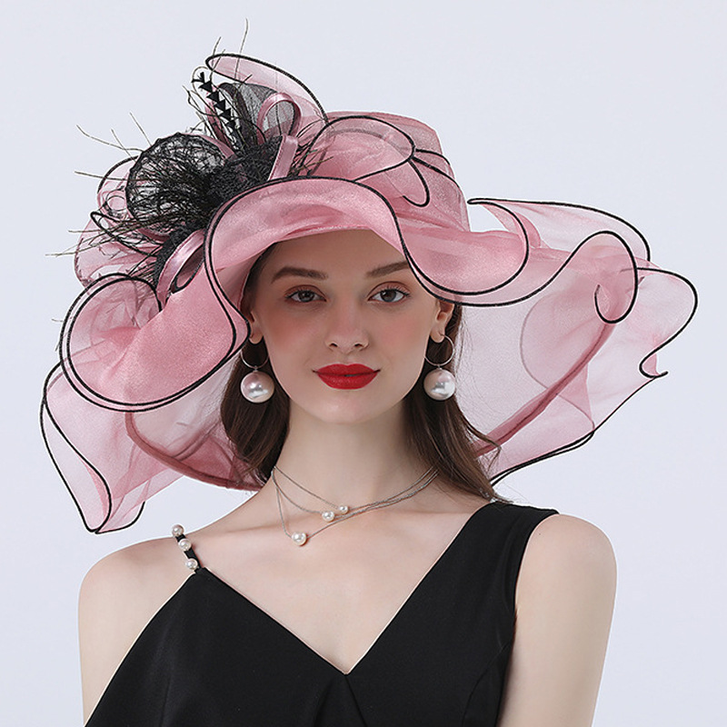 Женская Вуалетка из органзы Kentucky Derby, Женская Коктейльная шляпа с цветами для церкви и свадеб