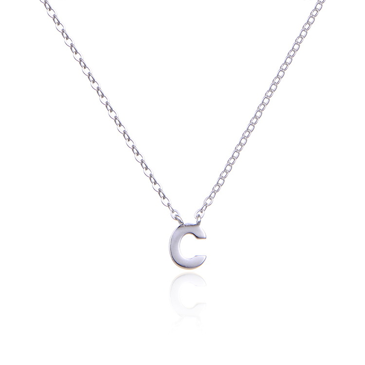 Дамы первоначальный C кулон neckalce оптовая продажа дешевые золото C письмо ожерелье 925 серебро