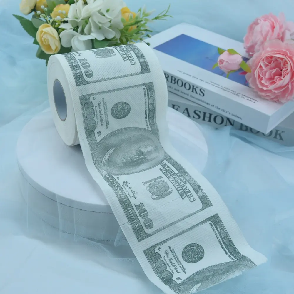 Various Printed Party Toilet Paper Money 2 Ply Commercial Paper Toilet Standard Rolls Printed Toilet Paper Custom