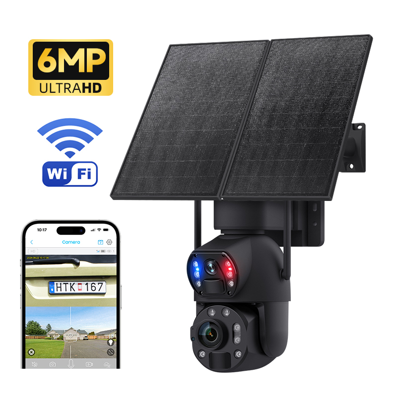 2024 Dual Lens 6MP 36X Zoom 4G Wifi Sim Card IP Camera PTZ Solar Camera Suitable for outdoor surveillance and security